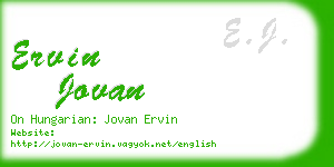 ervin jovan business card
